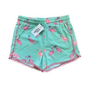 Rumi + Ryder Pom-Pom Flamingo Pull-On Shorts NEW WITH TAGS